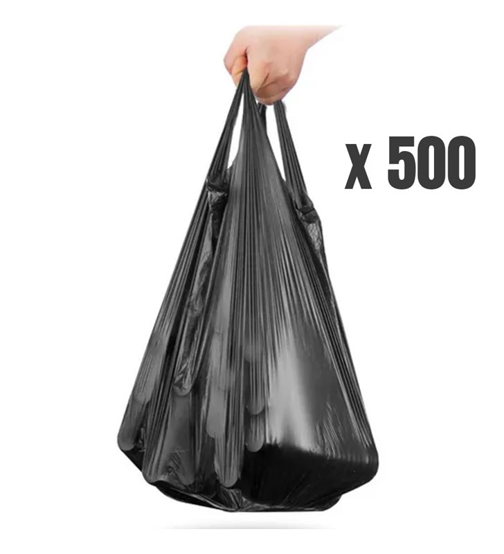 Lot 500 sacs poubelle noirs 110L litres avec anses rouleaux sac à déchets