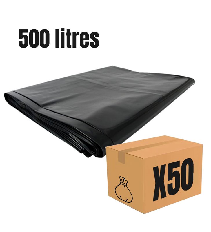 Lot 50 sacs poubelle à déchets Housses de conteneur 500L litres container à ordure