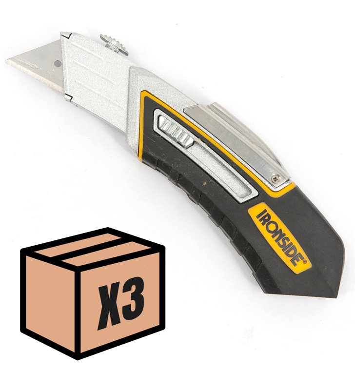 Lot de cutters rétractables Ironside avec poignée ergonomique et rangement à la ceinture