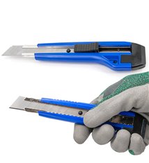 Lot de cutters professionnels bleus Couteau utilitaire rétractable avec 100 lames 18mm