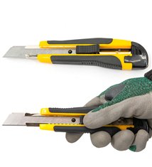 Lot de cutters professionnels jaunes Couteau utilitaire rétractable avec 100 lames 18mm