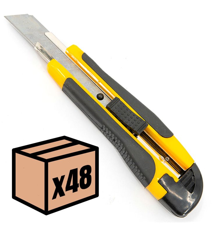 Lot de cutters professionnels jaunes Couteau utilitaire rétractable avec 100 lames 18mm