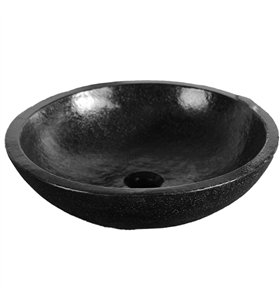 Vasque à poser ronde en Terrazzo noire pour salle de bain lavabo et lave main