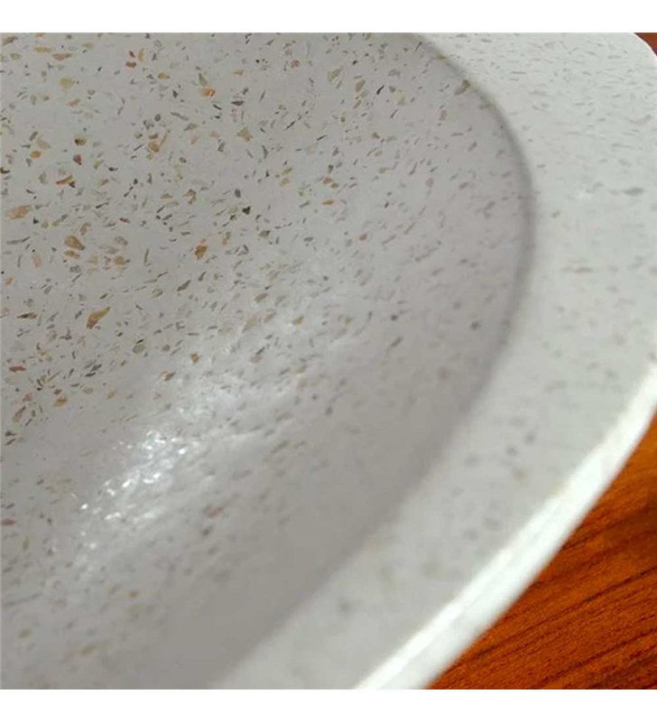 Vasque à poser ovale en Terrazzo blanc pigmenté pour salle de bain lavabo et lave main