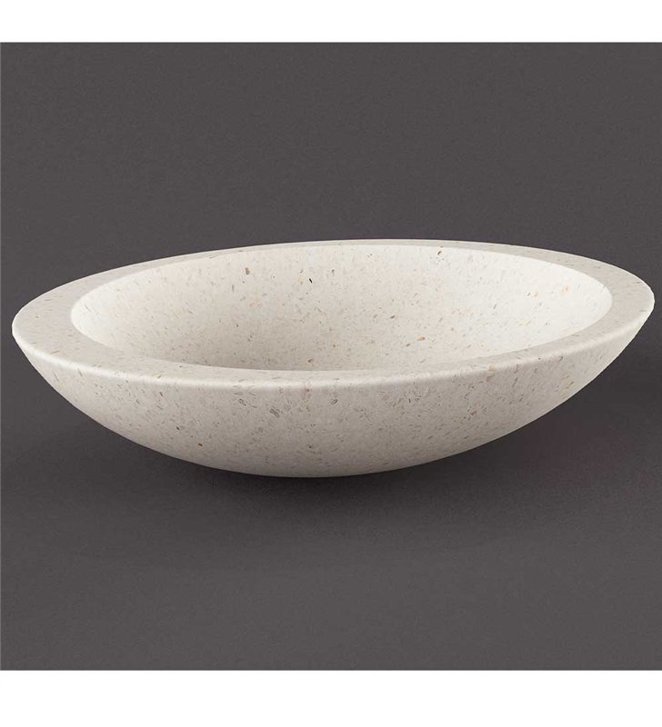 Vasque à poser ovale en Terrazzo blanc pigmenté pour salle de bain lavabo et lave main