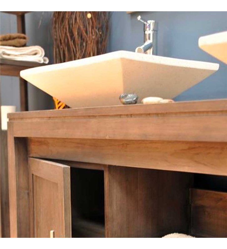 Vasque à poser rectangulaire blanc pigmenté en Terrazzo pour salle de bain design