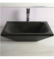 Vasque à poser rectangulaire noire en Terrazzo pour salle de bain design