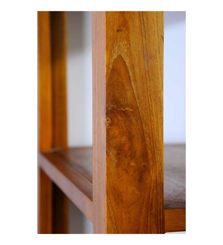 Colonne de salle de bain en teck naturel Meuble rangement 160 cm