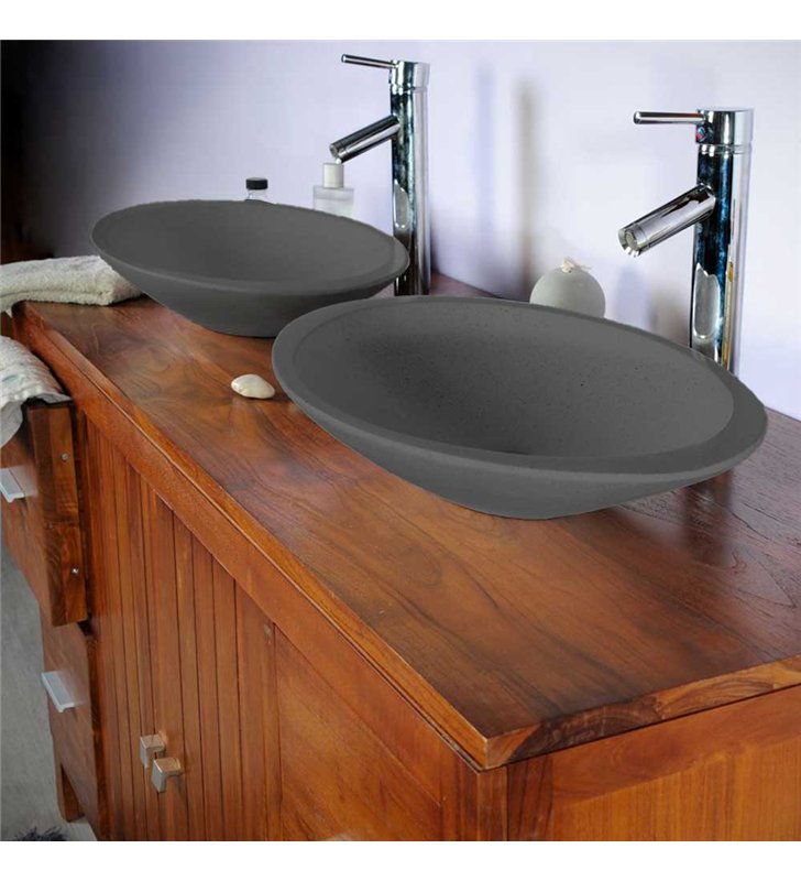 Ensemble meuble vasque et miroir salle de bain en bois teck naturel 140 cm