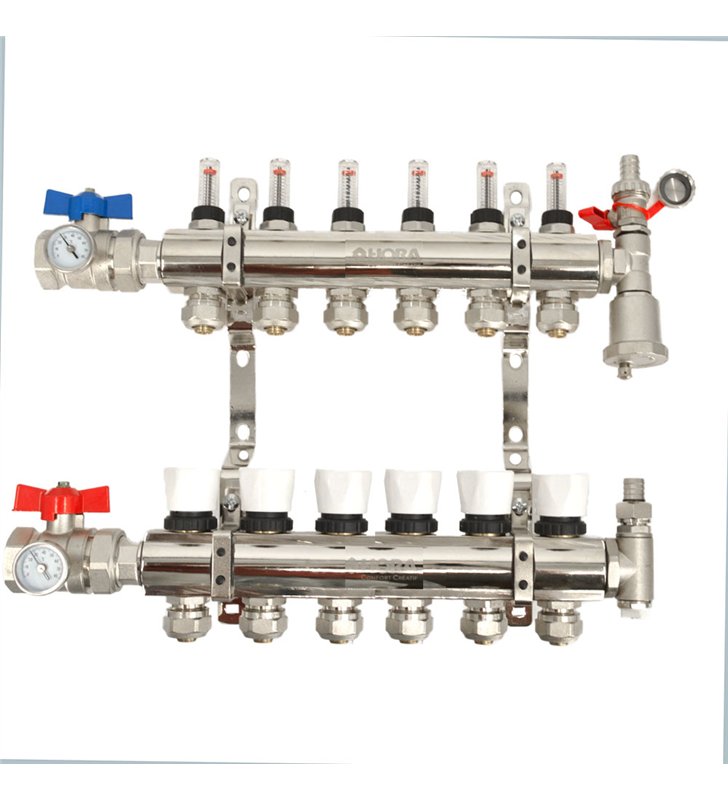 Kit Collecteur plancher chauffant hydraulique nourrice et tube PER