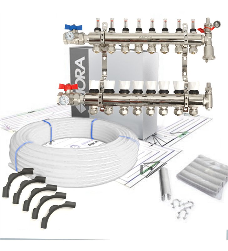 Kit Collecteur plancher chauffant hydraulique nourrice et tube PER