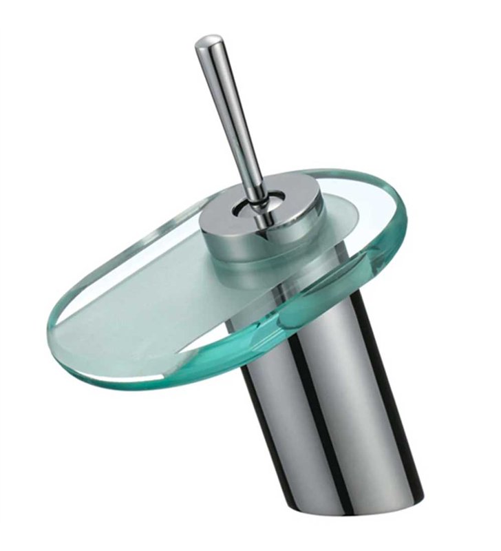 Robinet mitigeur cascade chromé pour vasque Bec bas salle de bain