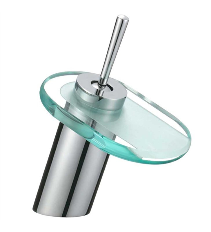 Robinet mitigeur cascade chromé pour vasque Bec bas salle de bain