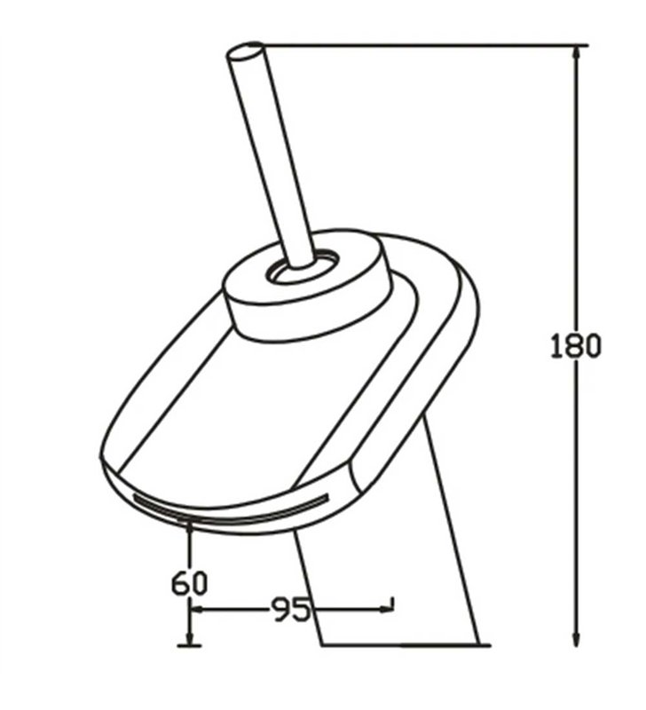 Robinet mitigeur cascade chromé pour vasque Bec bas salle de bain