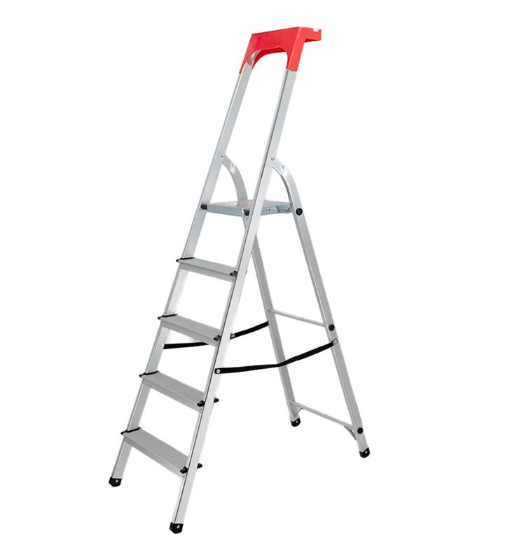 Escabeau pliable 5 marches léger en aluminium 150 kg 55 cm Safetool porte outil