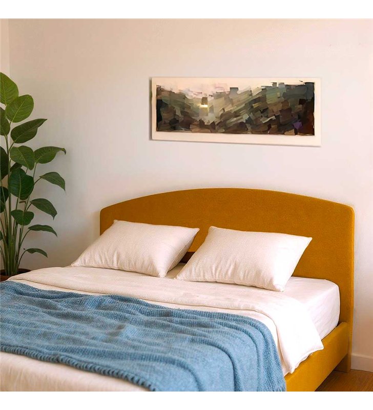 Tête de lit largeur 180 x 110 cm tissu couleur Jaune Moutarde