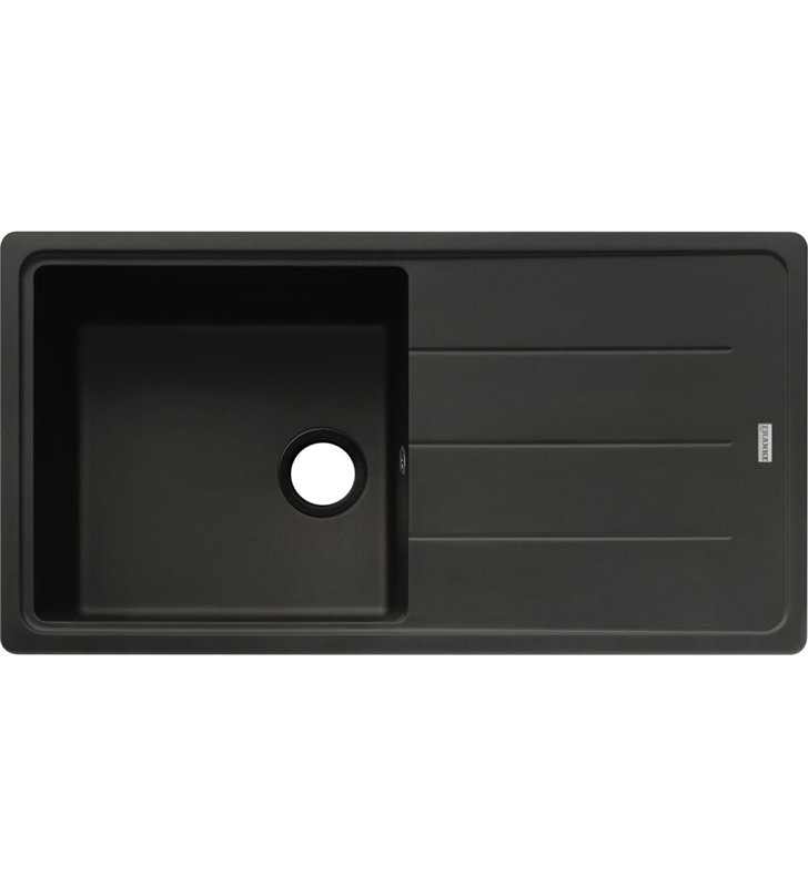 Évier de cuisine 1 cuve à encastrer Franke bac en résine Noir anthracite 97 x 50 cm égouttoir réversible