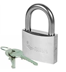 Cadenas exterieur en inox 60 mm robuste et étanche résistant aux intempéries 2 clés