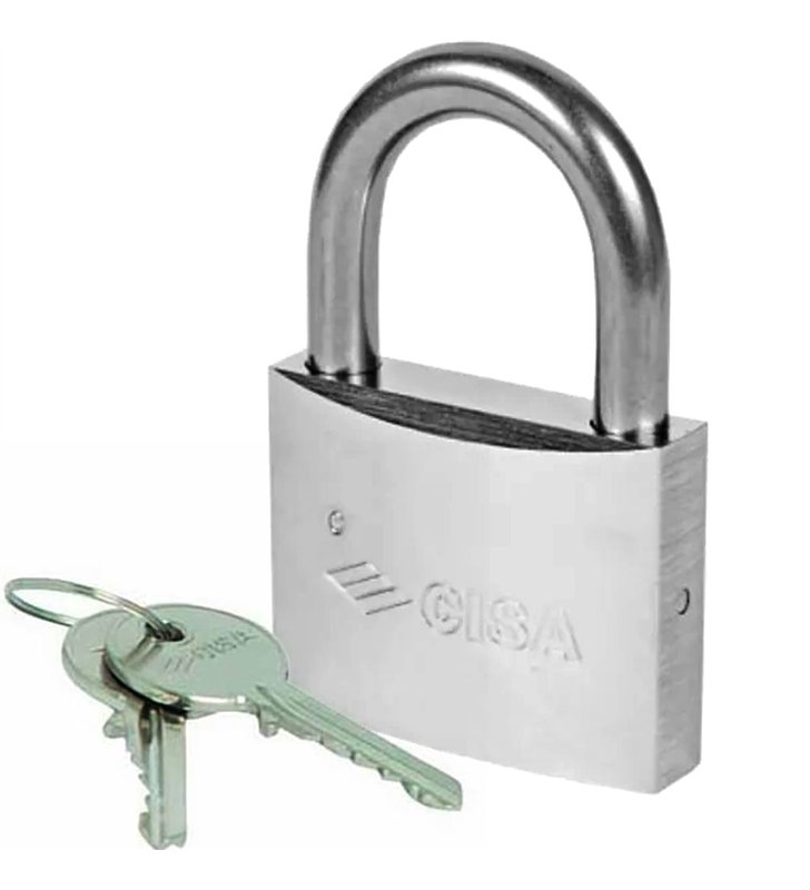 Cadenas exterieur en inox 60 mm robuste et étanche résistant aux intempéries 2 clés