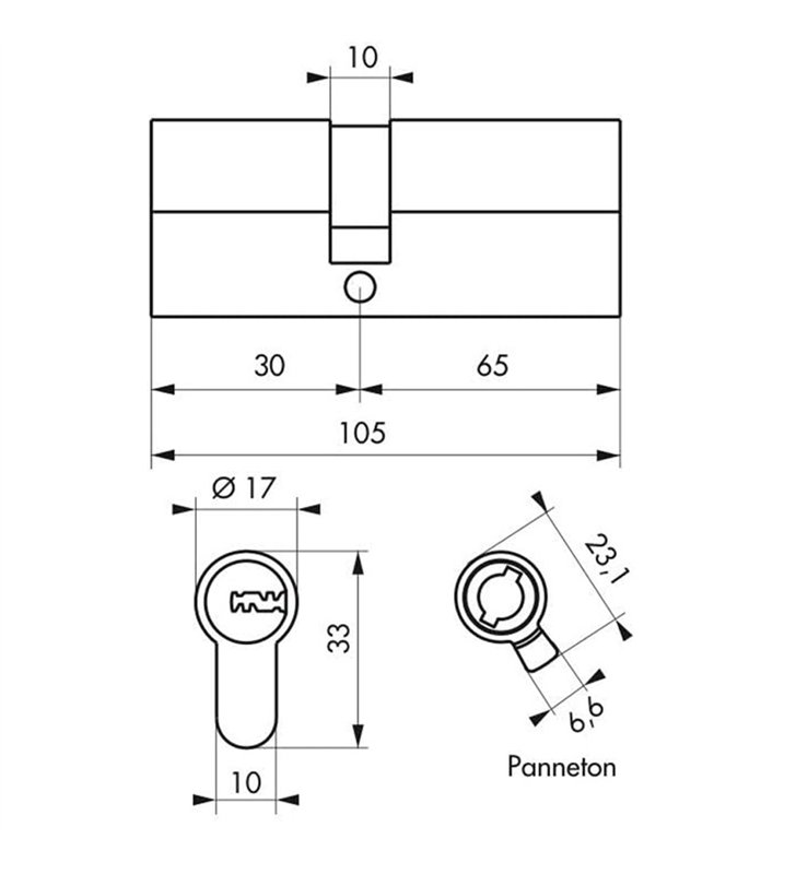 Cylindre serrure porte debrayable haute sécurité clés réversibles Carte propriété Trafic 6 Thirard