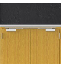 Bandeau Ferme portes à force réglable 1 à 3 poussant droit blanc Bricard Ensemble 2 Vantaux