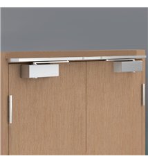 Bandeau Ferme portes à force réglable 1 à 3 poussant gauche gris Bricard Ensemble 2 Vantaux