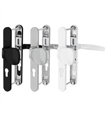 Paire de poignées étroite béquille et aileron aluminium Bricard Emetal 233 mm porte d’entrée a cylindre