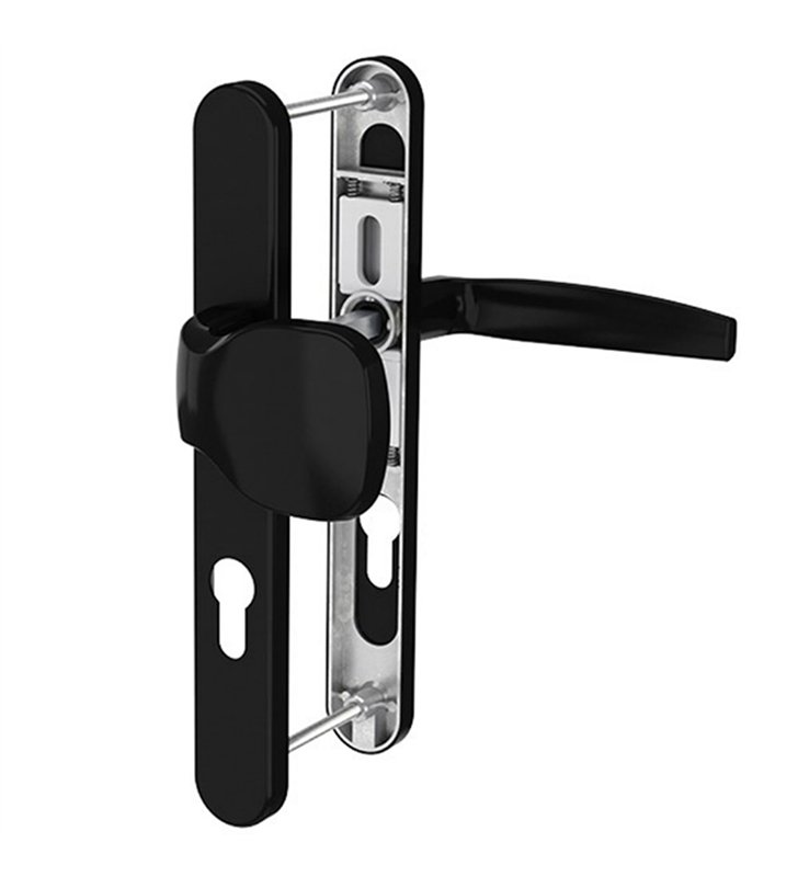 Paire de poignées étroite béquille et aileron aluminium Bricard Emetal 233 mm porte d’entrée a cylindre