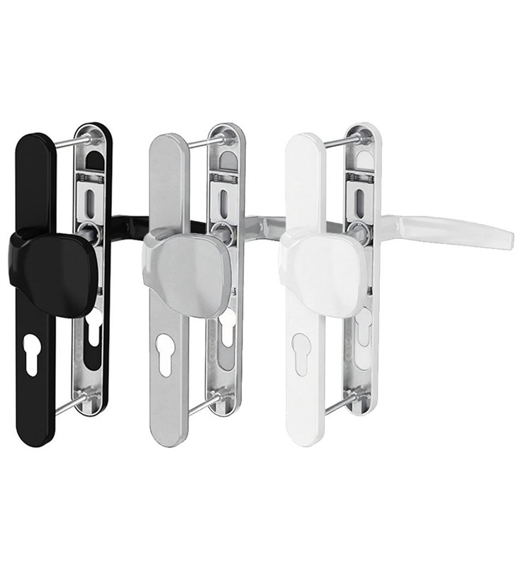 Paire de poignées étroite béquille et aileron aluminium Bricard Emetal 233 mm porte d’entrée a cylindre
