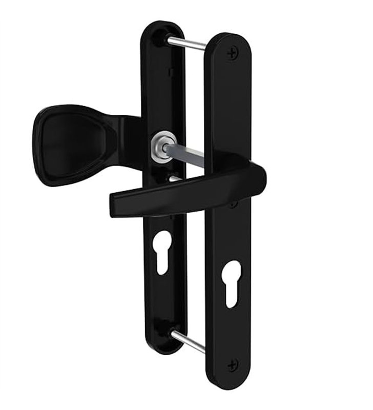 Paire de poignées étroite béquille et aileron aluminium Bricard Emetal 233 mm porte d’entrée a cylindre