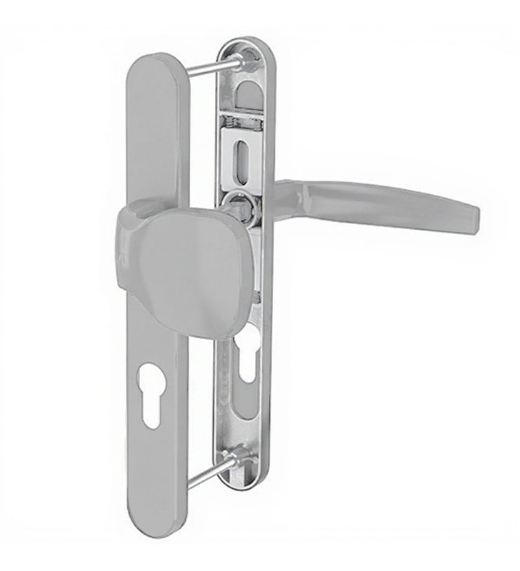 Paire de poignées étroite béquille et aileron aluminium Bricard Emetal 233 mm porte d’entrée a cylindre