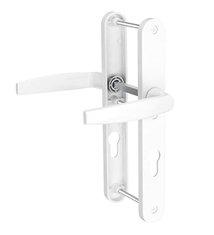 Paire de poignées étroite béquille blanc 233 mm Ensemble pour porte d’entrée Bricard Emetal