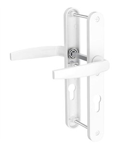 Paire de poignées étroite béquille blanc 233 mm Ensemble pour porte d’entrée Bricard Emetal