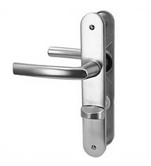 Paire de poignées de porte toilette plaques en aluminium 234 mm verrou voyant condamnation