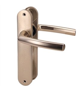 Paire de poignées plaques aluminium champagne 234 mm Bricard pour porte intérieur sans clés