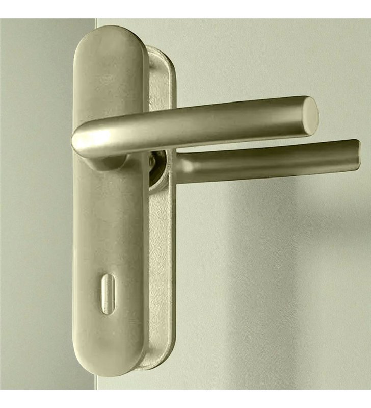 Lot 5 Paires poignées de porte sur plaques aluminium 190 mm béquille Ensemble Bricard Osmose
