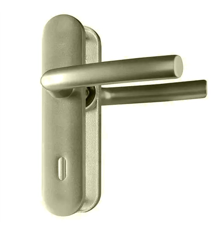 Lot 5 Paires poignées de porte sur plaques aluminium 190 mm béquille Ensemble Bricard Osmose