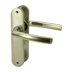 Paire de poignées sur plaques aluminium blindé 190 mm porte intérieur sans clés Bricard Osmose