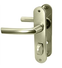 Poignées porte blindée aluminium Ensemble Osmose Bricard condamnation bouton salle de bain 190 mm