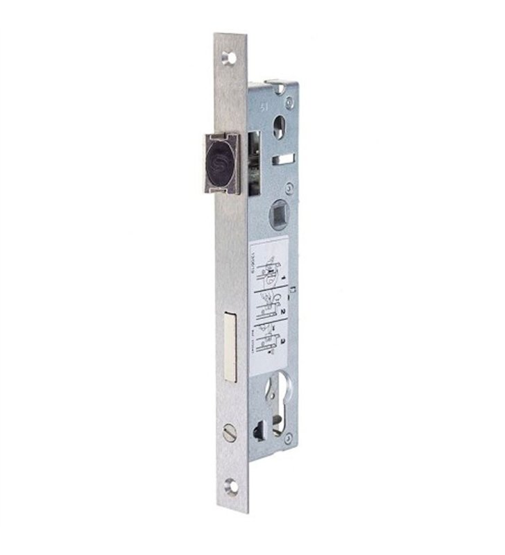 Serrure encastrable de porte et menuiserie metalique a cylindre Axe 24 mm Reversible Bricard