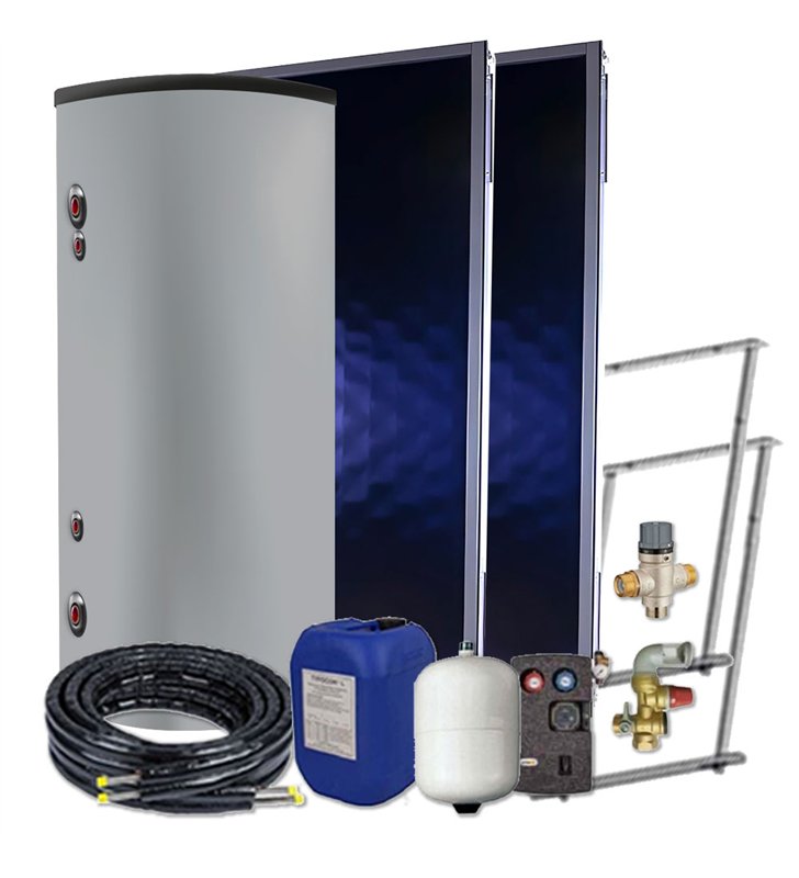 Kit Chauffe Eau 2 panneaux solaires thermiques et ballon 300 litres Cesi FHE