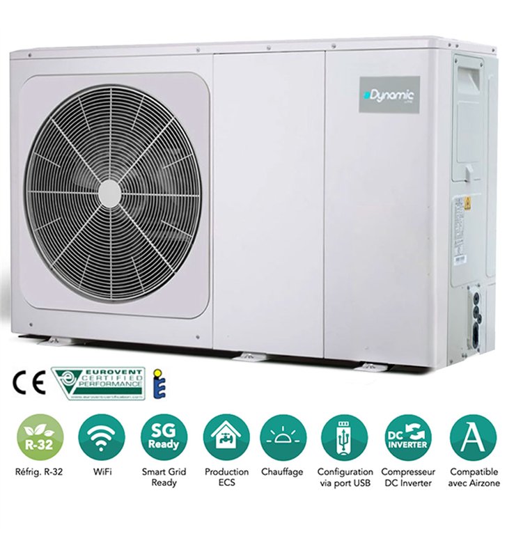 Pompe a chaleur air eau FHE Dynamic 16 kW Wifi monobloc triphasé