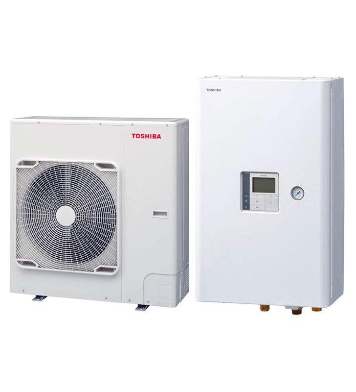 Pompes a chaleur bibloc air eau monophasé et module hydraulique Toshiba Estia 11 kW Wifi