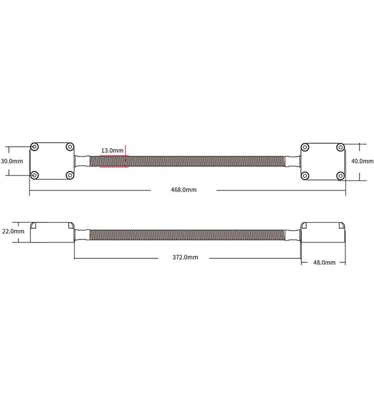 Flexible passe-cable de porte Beugnot aluminium 300 mm pour controle d’accès