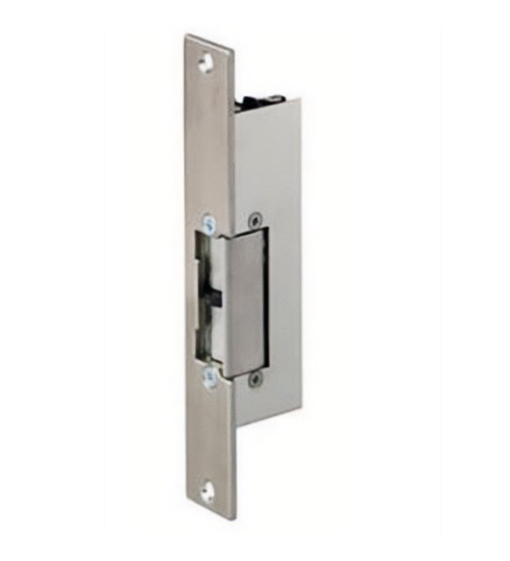 Gache électrique à encastrer 24V réversible 107 mm electro inversé et micro contact Beugnot 500