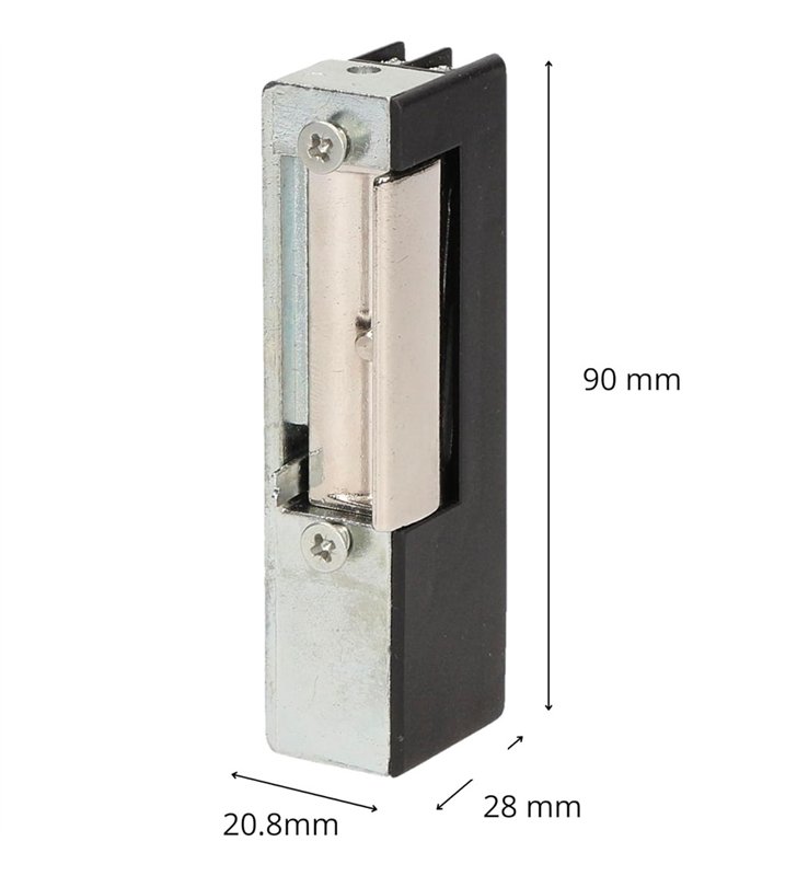 Gache éléctrique à encastrer 12 V serrure verticale à émission 88 mm portes droite Beugnot A