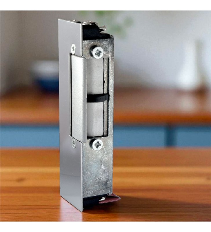Gache électrique à émission et micro contact 12V 107 mm Beugnot 500 à encastrer réversible