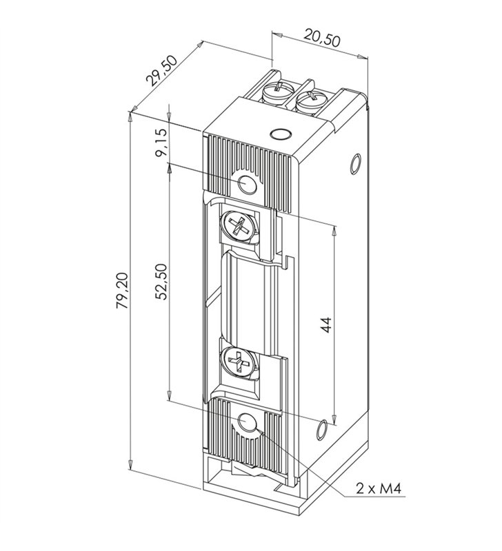 Gache électrique à encastrer réversible 24V DC micro contact de signalisation Sewosy
