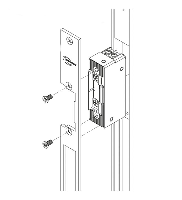 Gache électrique à encastrer réversible 24V DC micro contact de signalisation Sewosy