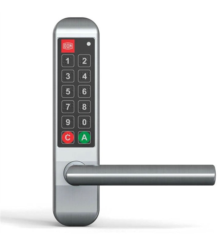 Poignée électronique serrure à code Easykey DOM serrure inox porte intérieure 35 mm sans clé